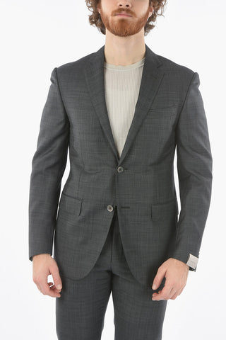 virgin wool side vents notch lapel ACADEMY 2-button suitABITI