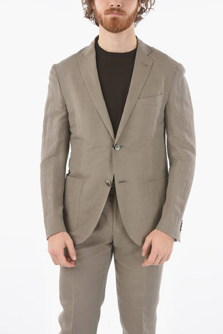 flax and silk side vents notch lapel GATE 2-button suit