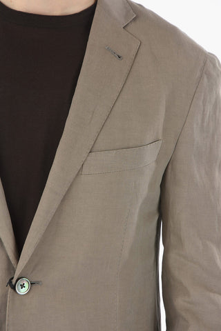 flax and silk side vents notch lapel GATE 2-button suit