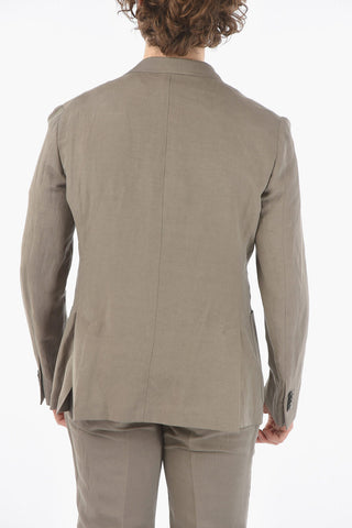 flax and silk side vents notch lapel GATE 2-button suit