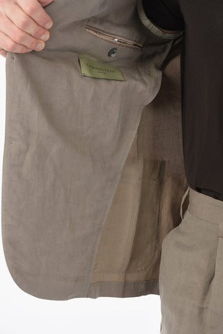 flax and silk side vents notch lapel GATE 2-button suit