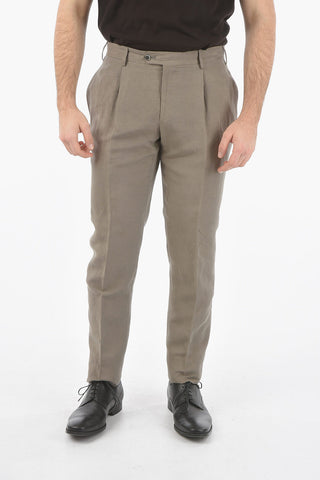 flax and silk side vents notch lapel GATE 2-button suit