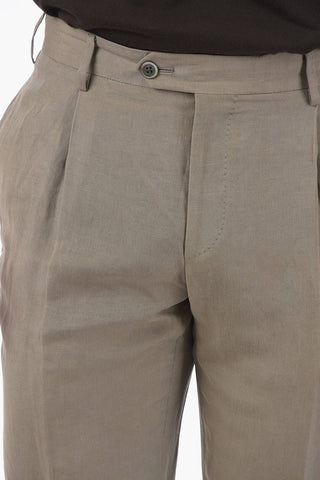flax and silk side vents notch lapel GATE 2-button suit