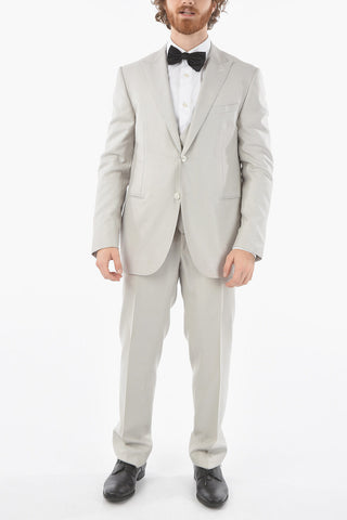 Formal Lined Suit with Peak Lapel and Vest