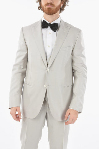 Formal Lined Suit with Peak Lapel and Vest