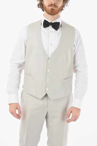 Formal Lined Suit with Peak Lapel and Vest