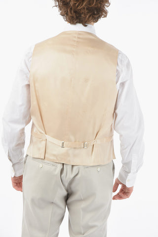 Formal Lined Suit with Peak Lapel and Vest