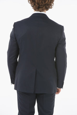 Virgin wool ACADEMY CERIMONIA peak lapel plain hems 2-button suit