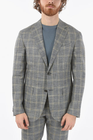 check GATE side vents notch lapel 2-button suit