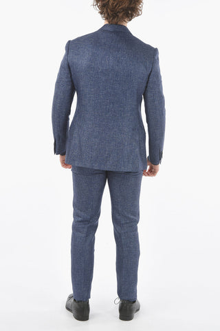 silk and flax ACADEMY notch lapel belt loops 2-button suit