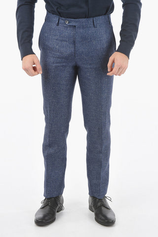 silk and flax ACADEMY notch lapel belt loops 2-button suit