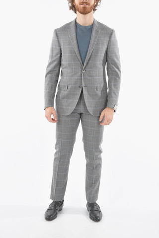 windowpane check virgin wool ACADEMY SOFT side vents 2-button suit