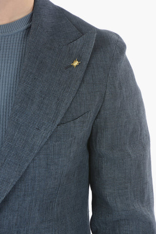 CC COLLECTION abito 2 bottoni REWARD district check in lino revers a lancia