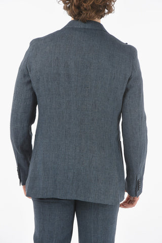 CC COLLECTION abito 2 bottoni REWARD district check in lino revers a lancia