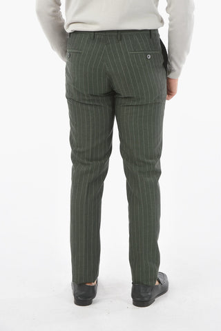 CC COLLECTION pinstriped virgin wool and flax RESET peak lapel 2-button double breasted suit
