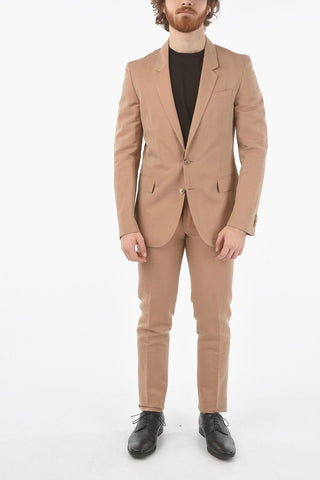 CC COLLECTION flax and cotton center vent notch lapel RESET 2-button suit