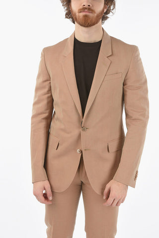 CC COLLECTION flax and cotton center vent notch lapel RESET 2-button suit