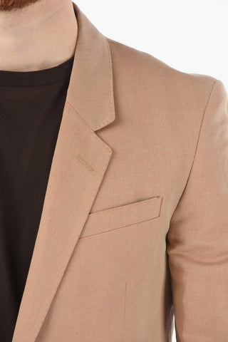 CC COLLECTION flax and cotton center vent notch lapel RESET 2-button suit
