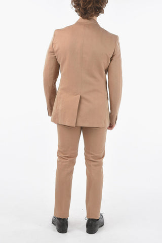 CC COLLECTION flax and cotton center vent notch lapel RESET 2-button suit