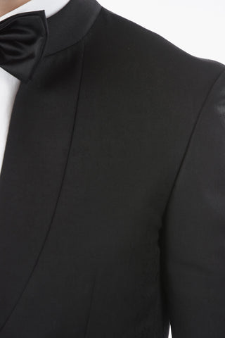 virgin wool CERIMONIA ACADEMY collarless 1-button suit