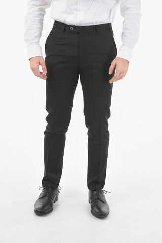virgin wool CERIMONIA ACADEMY collarless 1-button suit