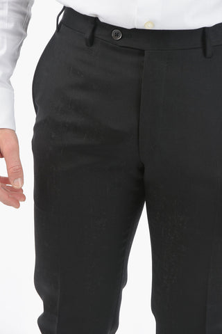 virgin wool CERIMONIA ACADEMY collarless 1-button suit