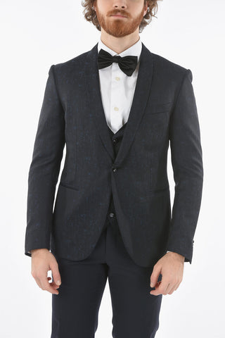 abito tre pezzi con gilet CERIM.ACADEMY uno spacco collo sciallato