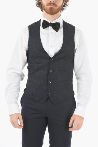 abito tre pezzi con gilet CERIM.ACADEMY uno spacco collo sciallato