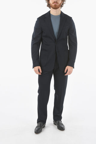 virgin wool side vents notch lapel 2-button suit