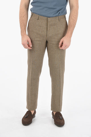 CC COLLECTION awning striped flax RESET belt loops 2-button suit