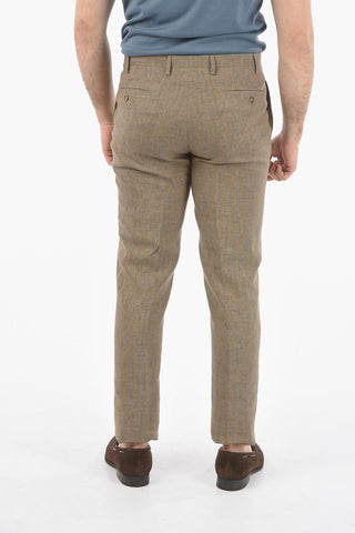 CC COLLECTION awning striped flax RESET belt loops 2-button suit