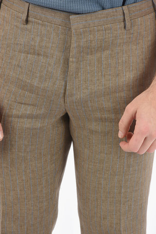 CC COLLECTION awning striped flax RESET belt loops 2-button suit