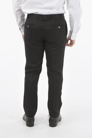 virgin wool ACADEMY CERIMONIA peak lapel plain hems 1-button suit