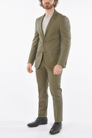 twill GATE side vents notch lapel 2-button suit