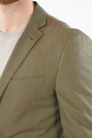twill GATE side vents notch lapel 2-button suit
