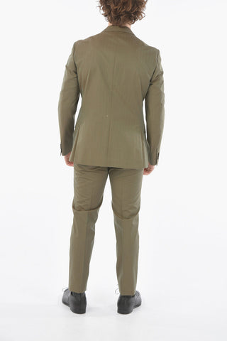 twill GATE side vents notch lapel 2-button suit