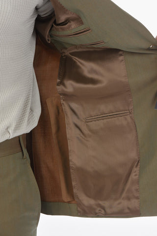 twill GATE side vents notch lapel 2-button suit
