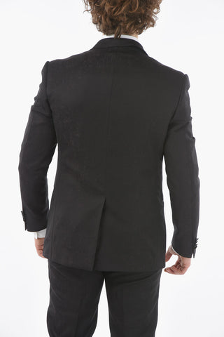 virgin wool center vent peak lapel CERIM.ACADEMY 3 piece waistcoat suit