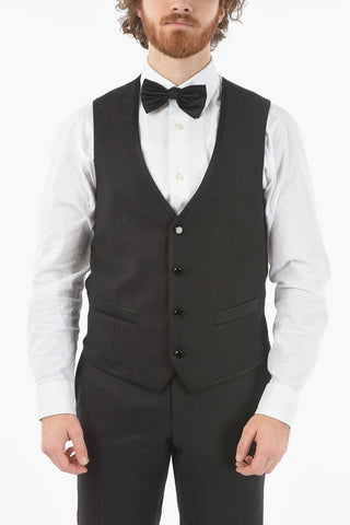 virgin wool center vent peak lapel CERIM.ACADEMY 3 piece waistcoat suit