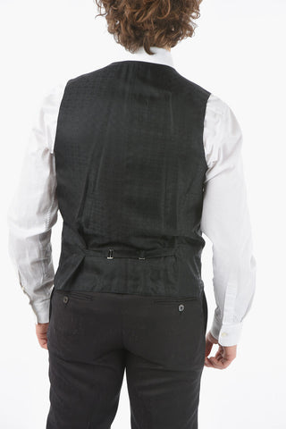 virgin wool center vent peak lapel CERIM.ACADEMY 3 piece waistcoat suit