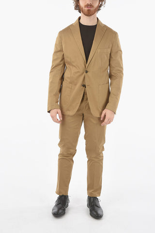 CC COLLECTION stretch cotton side vents 2-button suit