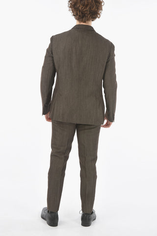 virgin wool and flax GATE side vents notch lapel 2-button suit
