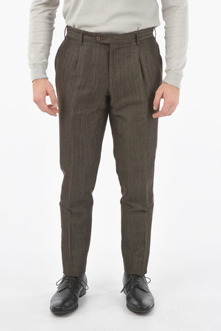 virgin wool and flax GATE side vents notch lapel 2-button suit