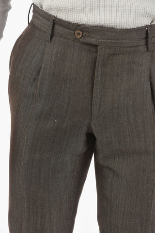 virgin wool and flax GATE side vents notch lapel 2-button suit