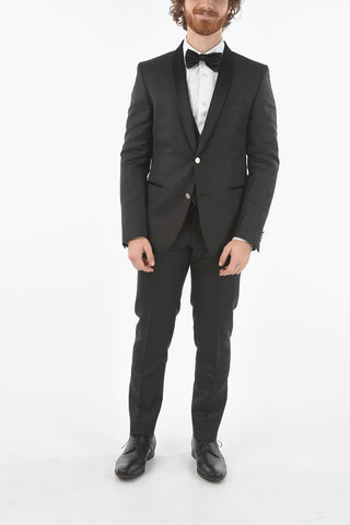 CC COLLECTION virgin wool CERIMONIA RESET shawl lapel 3 piece waistcoat suit