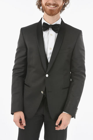 CC COLLECTION virgin wool CERIMONIA RESET shawl lapel 3 piece waistcoat suit
