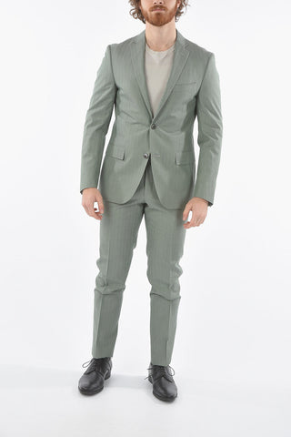virgin wool and Cotton GATE notch lapel 2-button suit