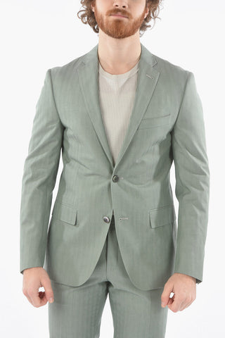 virgin wool and Cotton GATE notch lapel 2-button suit