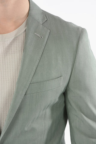 virgin wool and Cotton GATE notch lapel 2-button suit