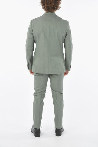virgin wool and Cotton GATE notch lapel 2-button suit